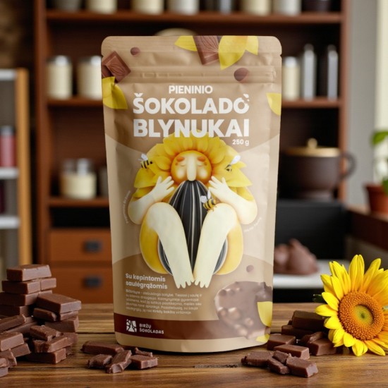 Pieninio ŠOKOLADO BLYNUKAI su kepintomis saulėgrąžomis Pieninio ŠOKOLADO BLYNUKAI su kepintomis saulėgrąžomis