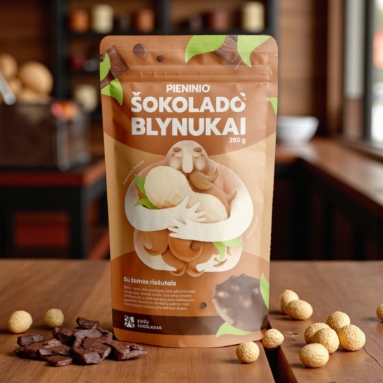 Pieninio ŠOKOLADO BLYNUKAI su žemės riešutais Pieninio ŠOKOLADO BLYNUKAI su žemės riešutais