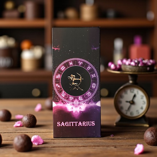 Zodiako šokoladas Šauliui – su žiedadulkėmis | Biržų šokoladas Šokoladas Šauliams – 72% juodasis su žiedadulkėmis | Zodiako serija