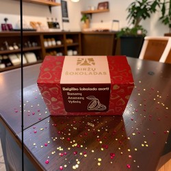 Belgiško šokolado asorti BANANŲ, ANANASŲ, VYŠNIŲ skoniai
