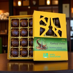 Šokoladiniai saldainiai "Kadayif Dubai" su pistacijų įdaru
