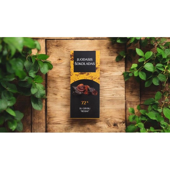 Juodasis šokoladas 72% su grybu REISHI Juodasis šokoladas 72% su grybu REISHI