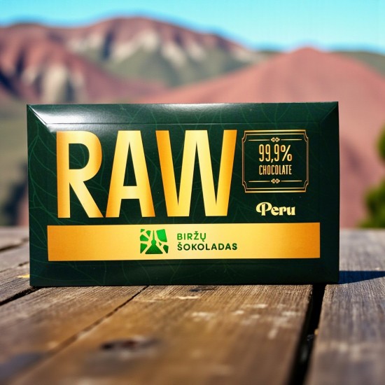 Juodasis šokoladas 99,9% Raw Peru Juodasis šokoladas 99,9% Raw Peru