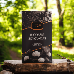 Juodasis šokoladas 72% su Lion’s Mane grybu  Juodasis šokoladas 72% su Lion’s Mane grybu