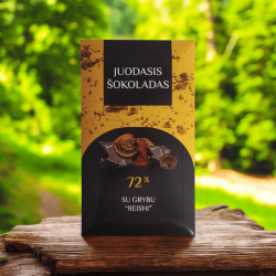 Juodasis šokoladas 72% su grybu REISHI Juodasis šokoladas 72% su grybu REISHI