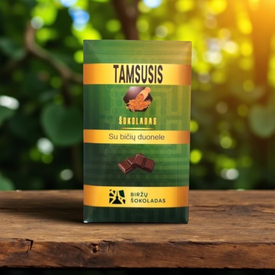 Tamsusis šokoladas "55%" su bičių duonele Tamsusis šokoladas "55%" su bičių duonele