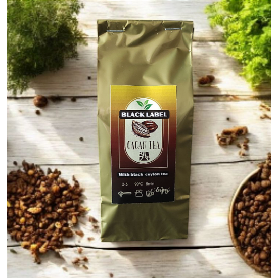Kakavos arbata BLACK LABEL – Biržų šokoladas Kakavos arbata BLACK LABEL su Ceilono juodąja arbata – sveikas pasirinkimas