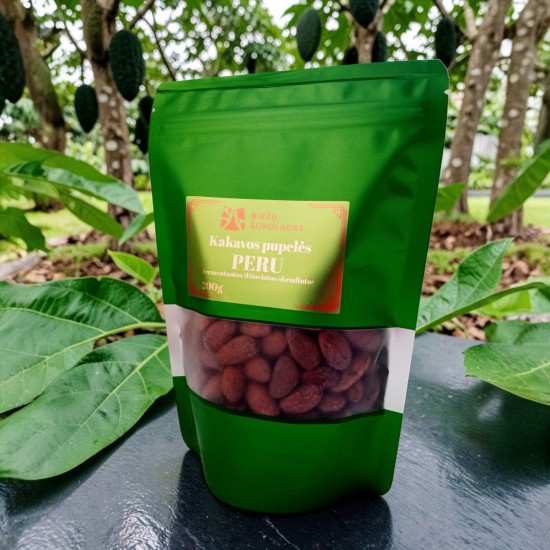 Kakavos pupelės Peru Logo-birzu-sokoladas